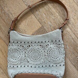The Sak - Ivory and metallic crochet tote - small